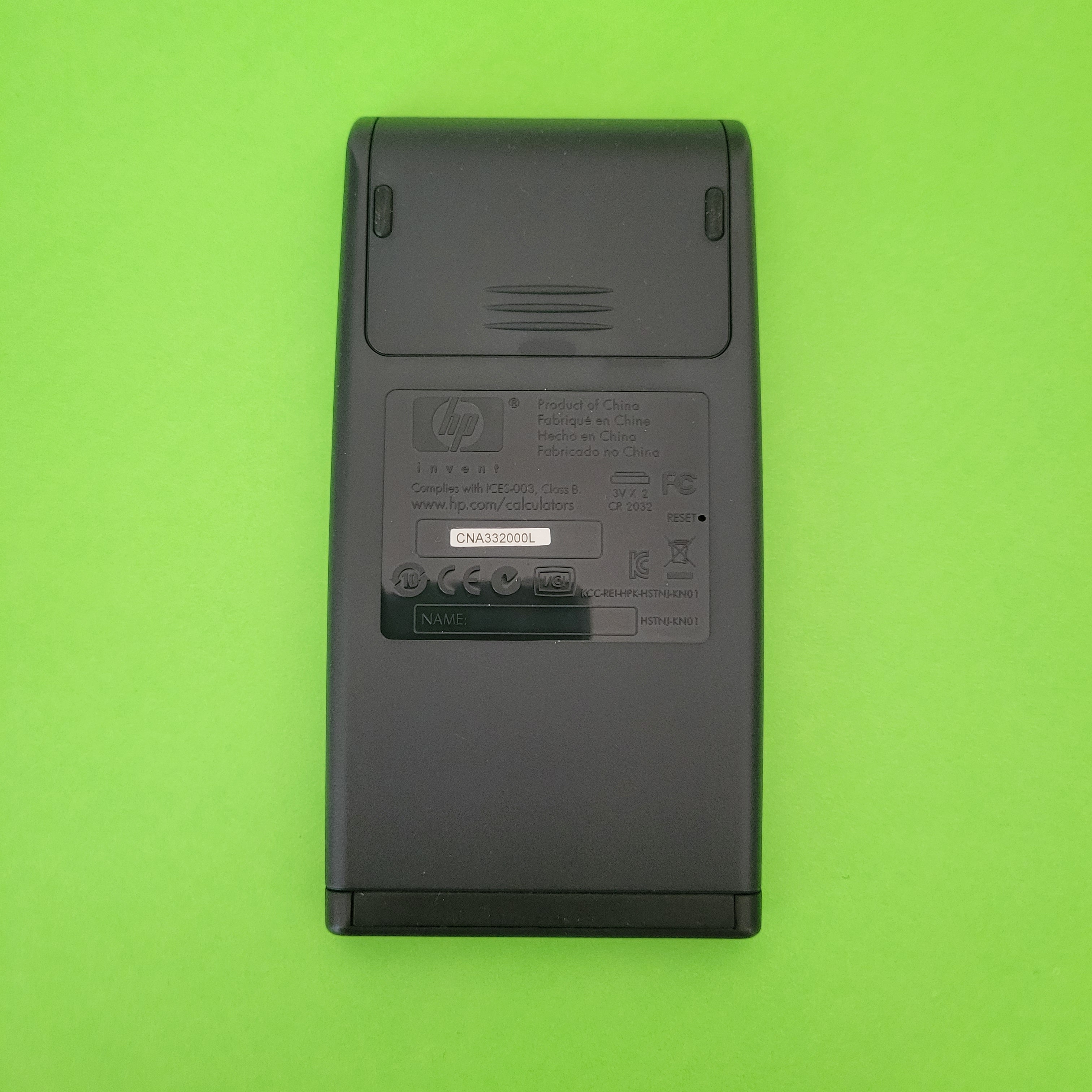 An image of the back of a HP 35s Scientific Calculator